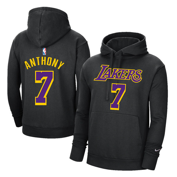 Men's Black Los Angeles Lakers #7 Carmelo Anthony 2021 Pullover Hoodie